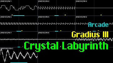 Gradius III (Arcade) - "Crystal Labyrinth" [Oscilloscope Visualization]