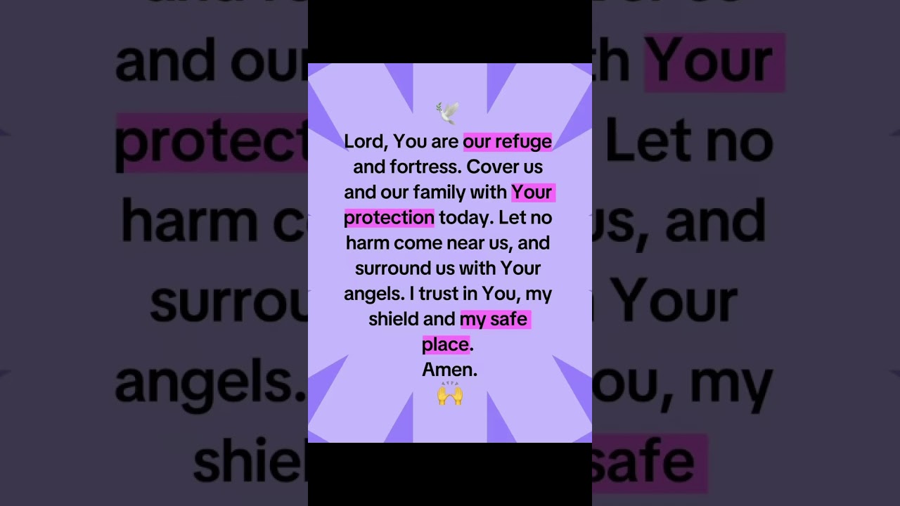 Under the shadow of Your wings, I find safety and peace 