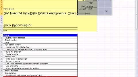 Excel 2010 Business Math 37: Checks and Deposits & Withdrawals at Your Bank