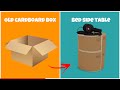 DIY cardboard table // how to make cardboard furniture // organizer