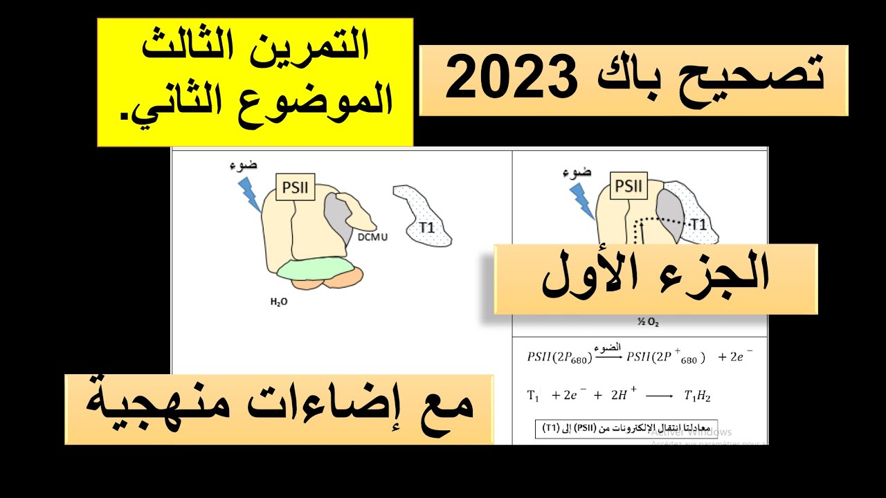 علوم طبيعية حل تمرين DCMU باك 2023