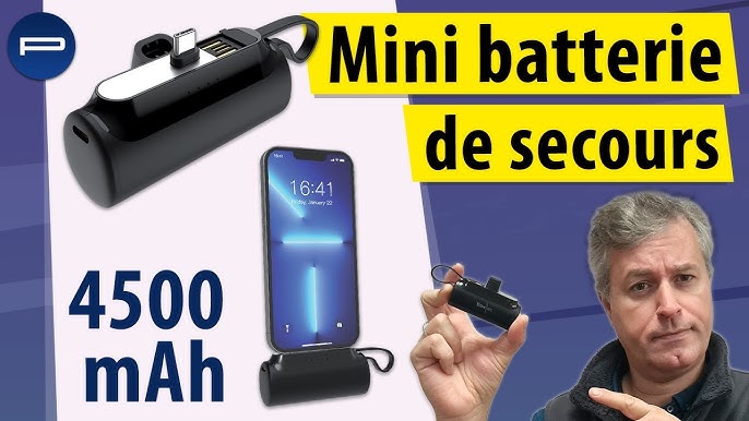 Mini batterie d'appoint Lightning 4500 mAh PB-275 avec câble de chargement  intégré, Batteries d'appoint