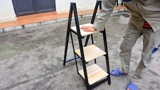 Great idea on how to make a 3step folding ladder from a smart craftsman / Diy metal folding ladder