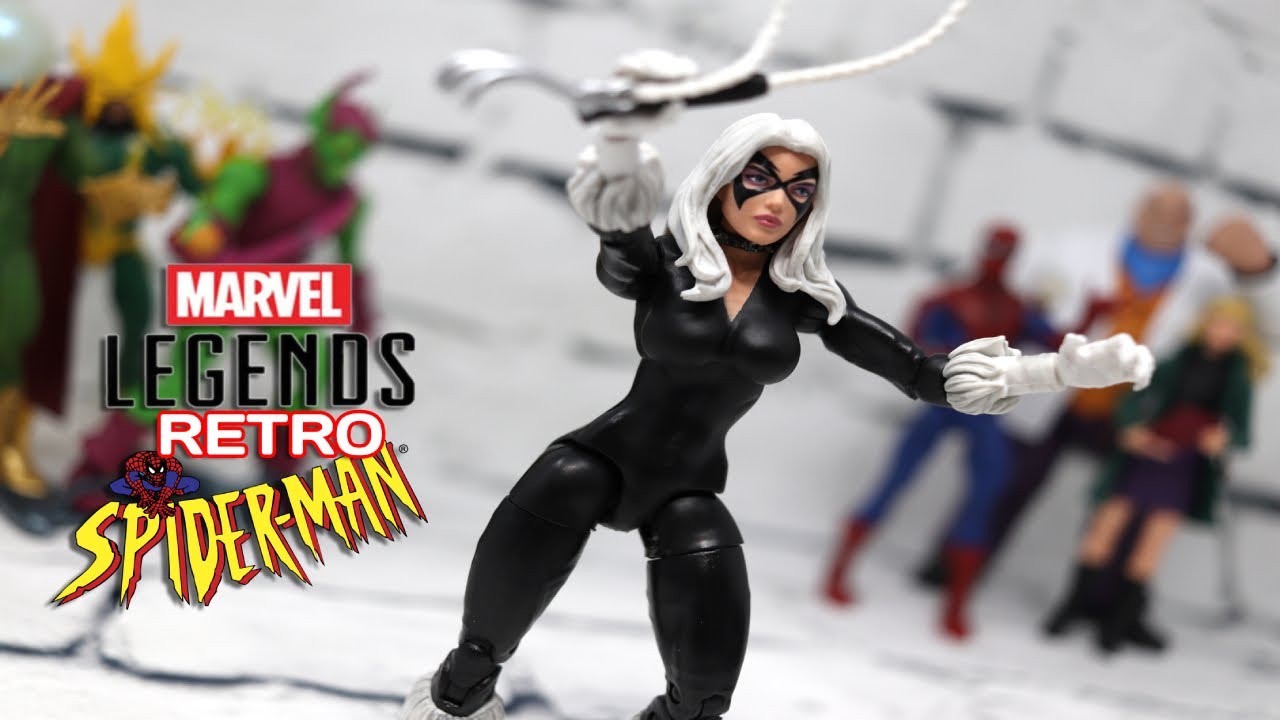 Marvel Legends Spider-Man RETRO Black Cat Action Figure - YouTube