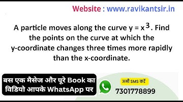 A particle moves along the curve y= x^3. Find the points on the curve at which the y-coordinate chan