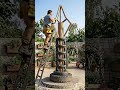 Turning forgotten tires into a fairytale masterpiece!🤯#timelapse #aiartwork #reelsus #diycrafts #diy