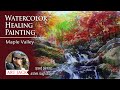 Watercolor Healing Painting / Autumn Landscape Drawing / Maple Valley / For Tutorial [ART JACK]