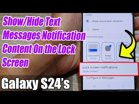 Galaxy S24 S24 Ultra How To Show Hide Text Messages Notification Content On The Lock Screen