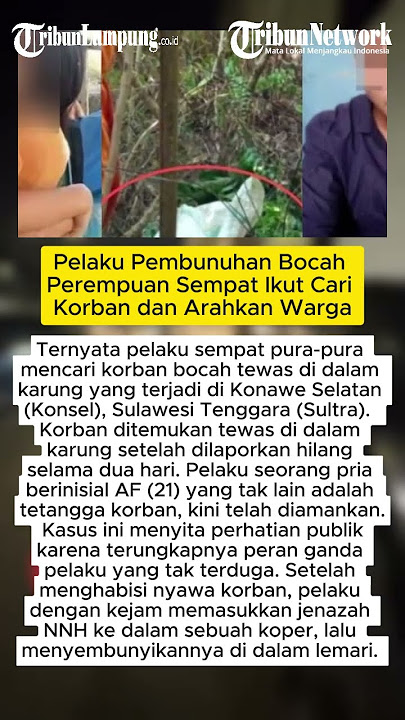 Pelaku Pembunuhan Bocah Perempuan Sempat Ikut Cari Korban dan Arahkan Warga