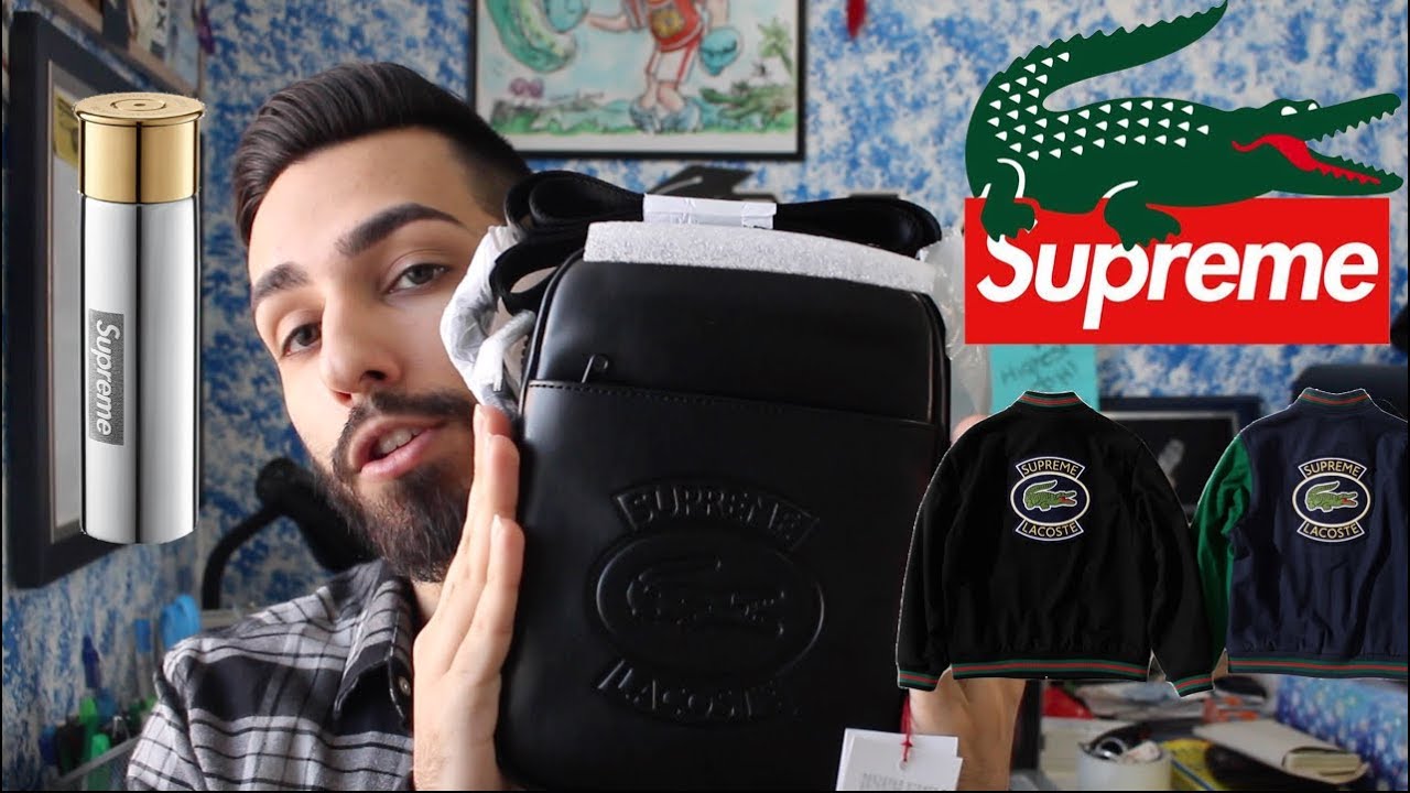 supreme x lacoste shoulder bag