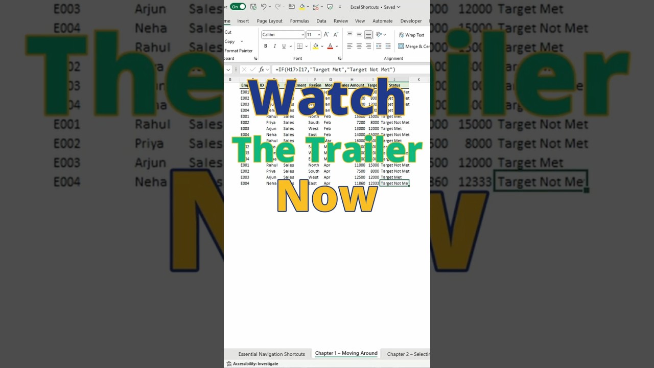 Excel Shortcut: Jump to Data End in 1 Second (Ctrl + Arrow)