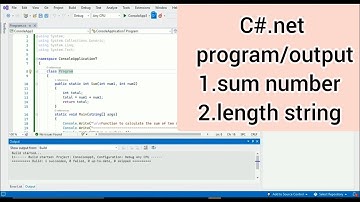 C#.net Program || Sum of two numbers || length of string
