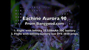Eachine Aurora 90 (FrSKY) BNF - Trying other battery & props - Part 3/3