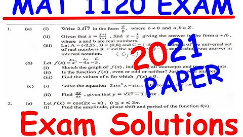 MAT 1120 EXAM SOLUTIONS