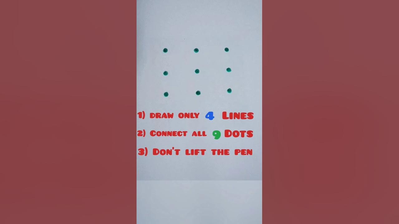 9 dots 4 lines puzzle #connectthedots #connectgames 9 dots 4 lines puzzle #connectthedots #connectgames