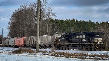 NS P90.22 LHF Solo thoroughbred C40-9W  awesome P5 climbing up the hill at Chocowinity in snow cover