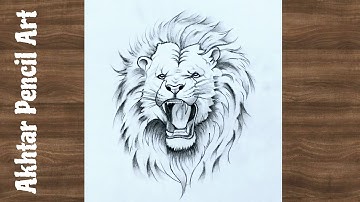 A Lion Face Drawing Easy Step By Step, How To Draw A Lion Face Drawing, Animals Drawing Easy 