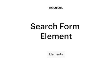 How to use the Search Form Element in WordPress with Neuron Builder