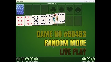 HOW TO PLAY FREECELL SOLITAIRE GAME NO #60483 - LIVE PLAY - RANDOM MODE FOR BEGINNER #freecell