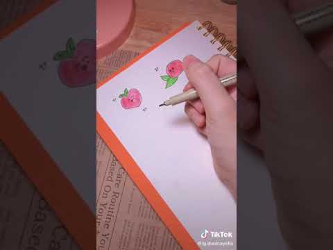 3 cách vẽ quả đào nè
