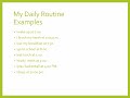 Vocabulary and daily routines
