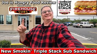 FireHouse Subs® New Smokin&#39; Triple Stack Sub Sandwich Review | Joe is Hungry  🌾🍖🥪🧀🦃