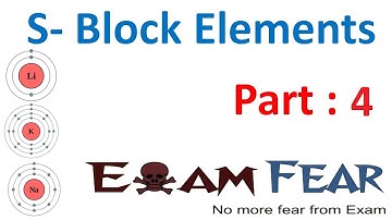 Chemistry S Block Elements part 4 (Alkali metal trends Chemical properties 1) CBSE class 11 XI