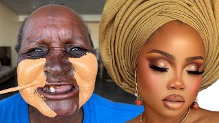 Unbelievable Nigerian Bridal Makeup 😳 Before & After 😱🔥 Grandma Makeover | Makeup Surgery ✂️💉