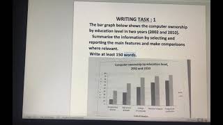WRITING TASK 1 - THE BAR GRAPH BELOW SHOWS THE COMPUTER OWNERSHIP BY EDUCATIONAL LEVEL IN TWO YEARS.