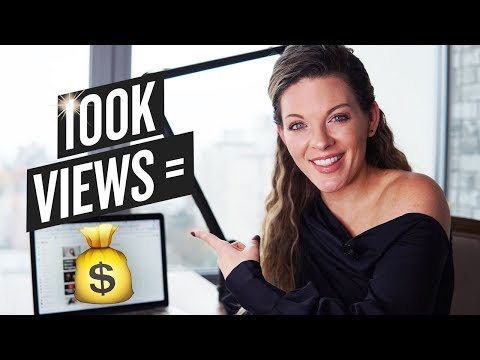 How much does YouTube pay you for 100,000 views?