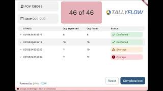 TallyFlow IoT GS1 RFID tag validation