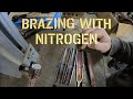 Brazing with a nitrogen flow