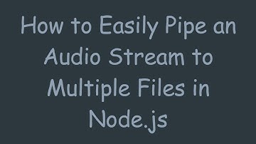 How to Easily Pipe an Audio Stream to Multiple Files in Node.js