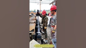 Rebar Bending in Action! Workers Use Machines for Precision Fabrication.