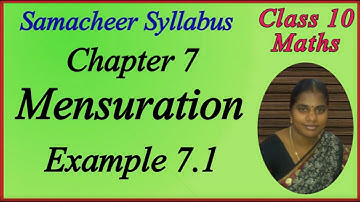 10th Maths | Chapter 7 | Mensuration | Example 7.1