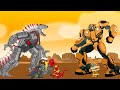 GODZILLA &amp; KONG .Vs Robot Optimus Transformers: Size Comparison | GODZILLA CARTOON Movies