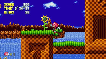 Sonic Mania Plus (PC) - Green Hill 1 Speedrun in 39"85 [Knuckles]