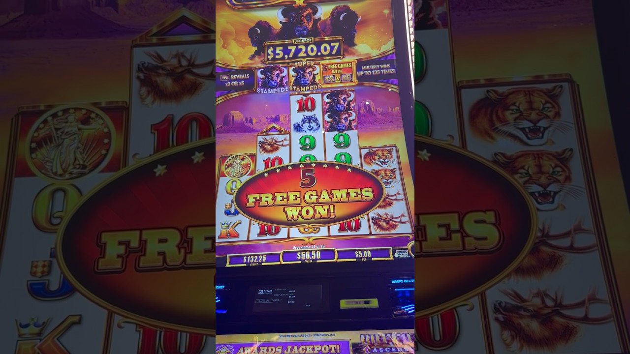tablet samsung INSANE FREE GAME BONUS FEATURE ON BUFFALO ASCENSION!! slot casinogames freespins casino bonus