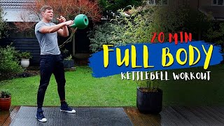 Intense 20 min Full Body Kettlebell Workout / No Repeat