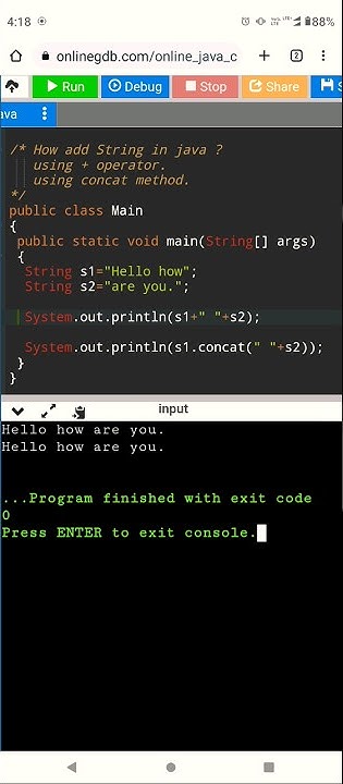 How to add two String using + operator and concatenate method in java # ... image.