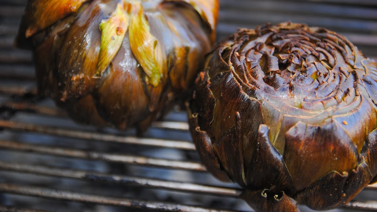Grilled Artichoke on er Kettle Grilled Artichoke Recipe YouTube