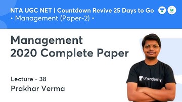Management 2020 Complete Paper | Management | NTA UGC NET JRF 2021 | by Prakhar Verma