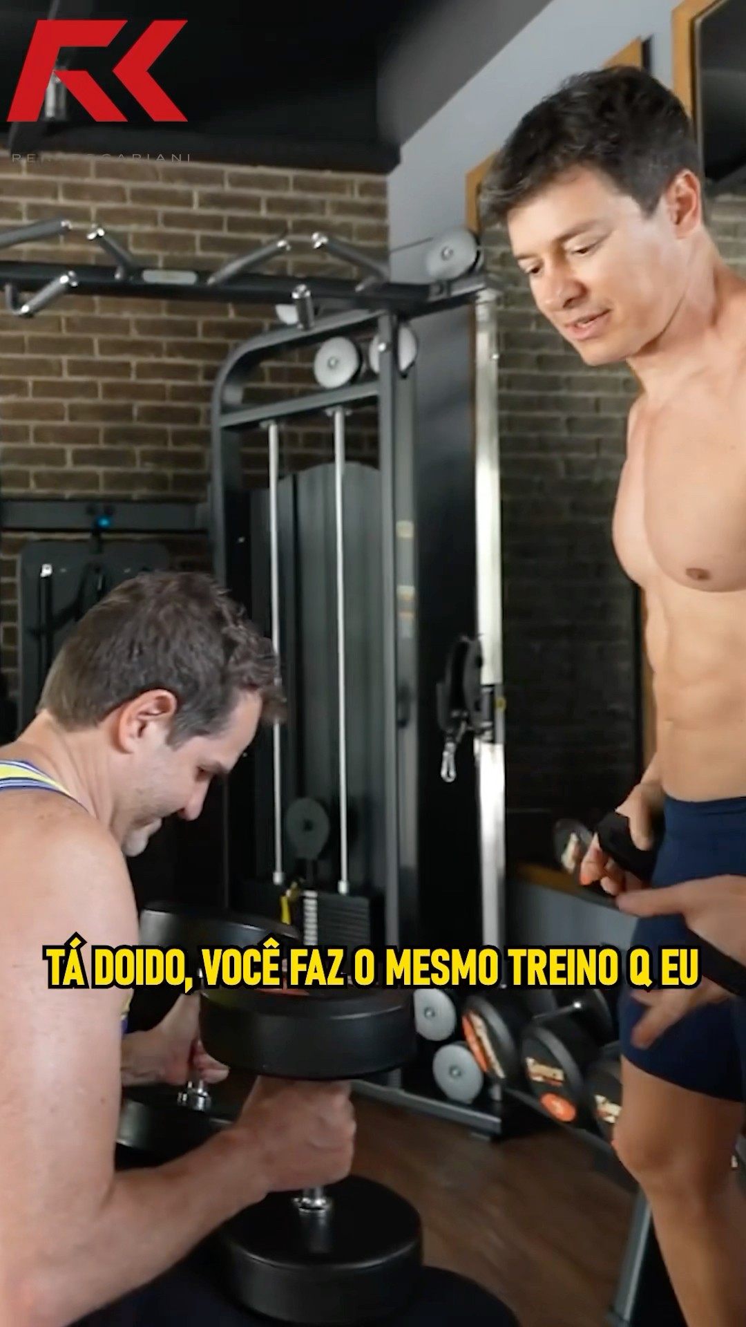 ELE NÃO CONSEGUIU ESCAPAR NA HORA DO TREINO! ? #renatocariani #rodrigofaro #treino #musculação