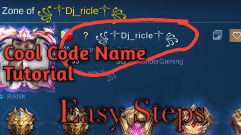 Paano gumawa ng Cool Code Name Easy Tutorial/ Mobile Legends