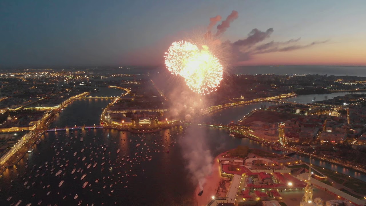 SaintPetersburg Fireworks Drone Footage YouTube