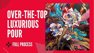 “Antique China” Acrylic Pouring Full Tutorial - Swipe Liquid Gold Flowers - 1k upvote on Reddit