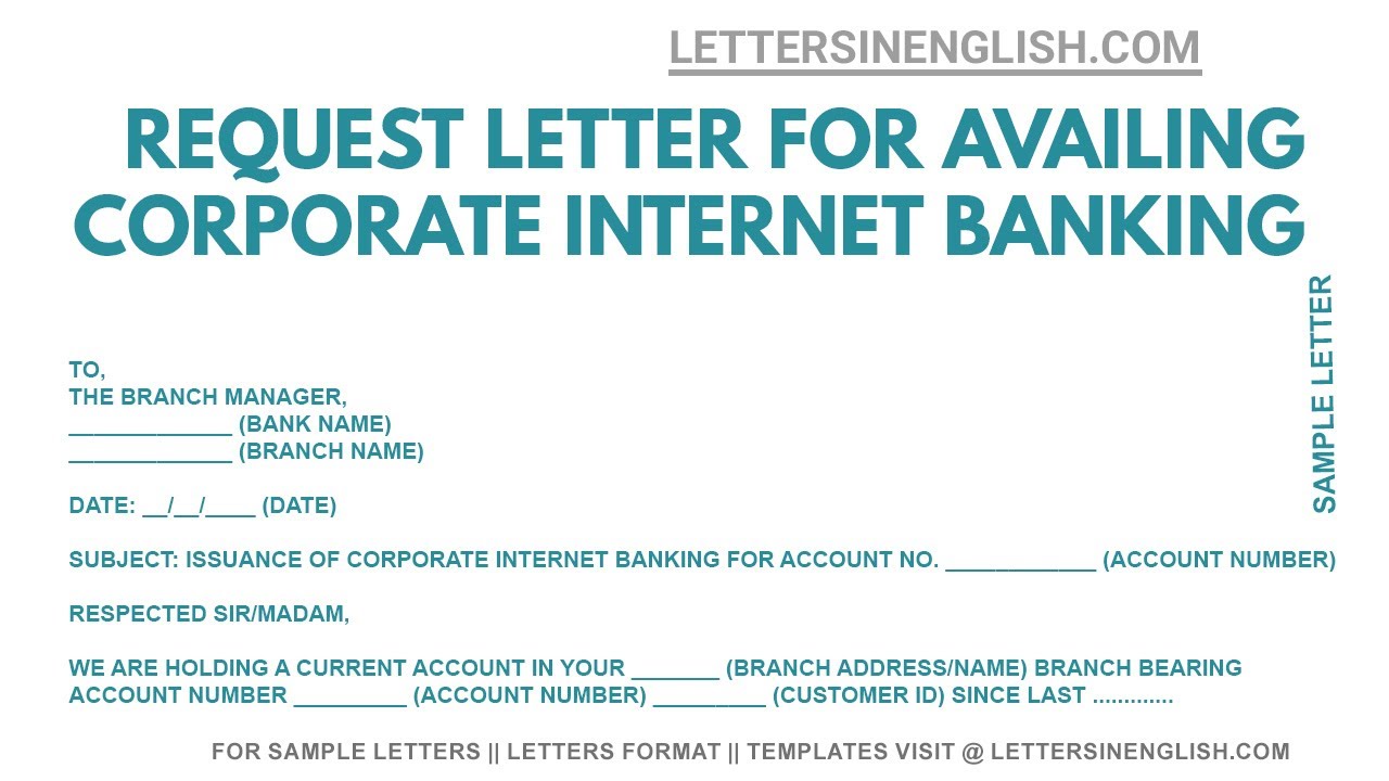 application letter of internet banking