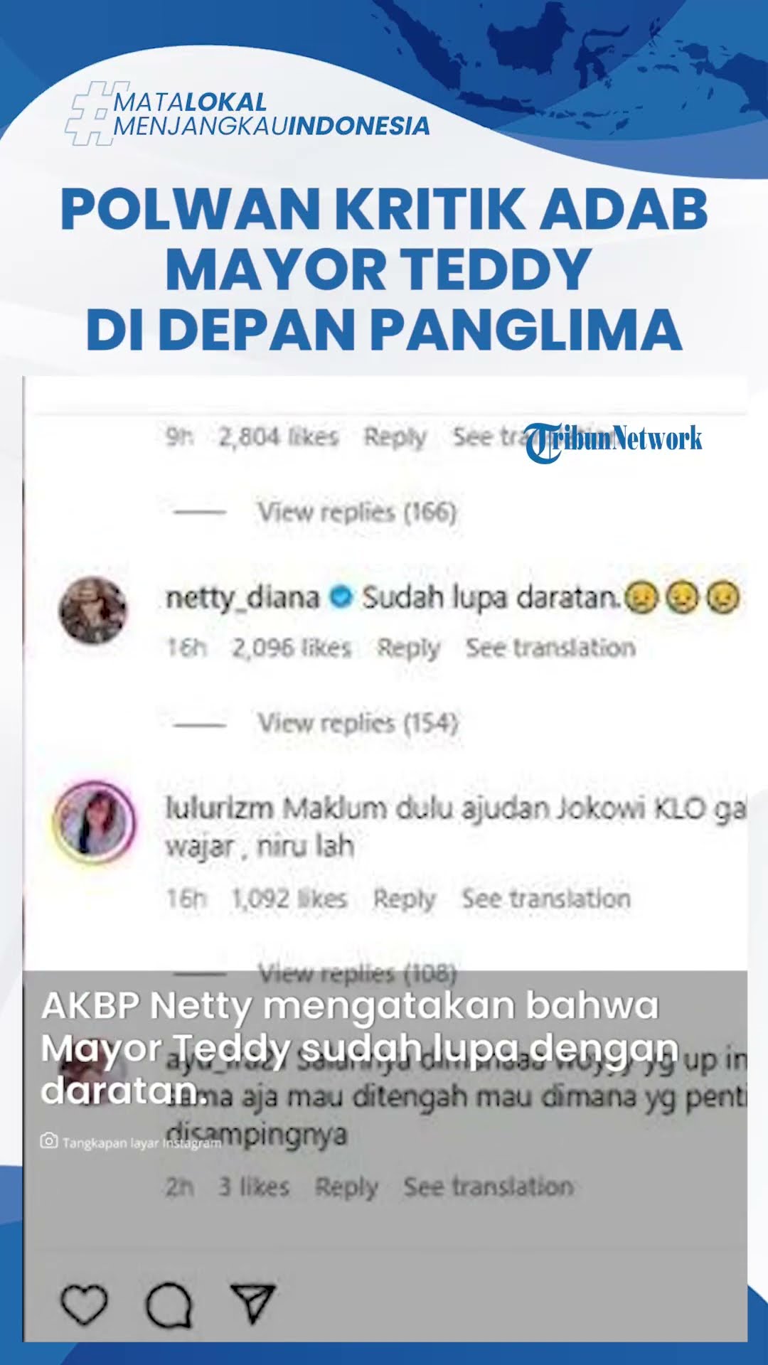 Polwan Kritik Adab Mayor Teddy di Depan Panglima TNI, Dianggap Tak Sopan Sebut Sudah Lupa Daratan