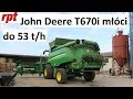John Deere T670i osiąga 53 t/h w pszenicy 8,3 t/ha