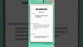 Academic   IELTS & TOEFL Vocabulary Daily #ielts #toefl